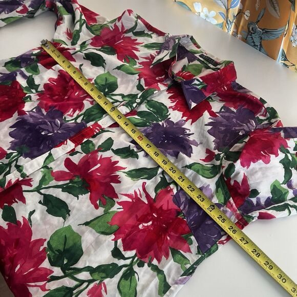 Vintage Ralph Lauren Size 3X Bright Multicolor Floral Women's Shirt Office Work - Picture 6 of 7